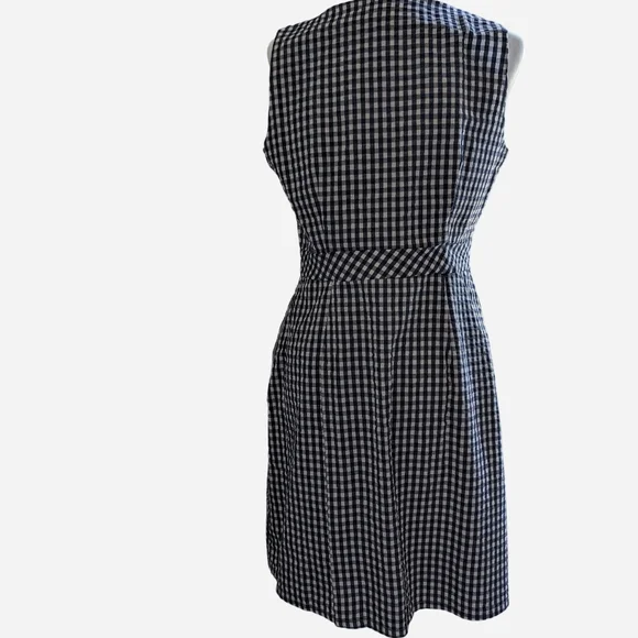 J. Crew Navy and White Gingham Midi Dress - Picture 5 of 14